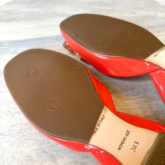 Authentic Roger Vivier Women's Red Orange Ballet Flats Made In Italy US Size 5 - Picture 12 of 14